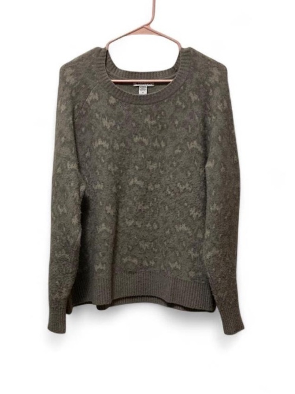 Athleta Cozy Gray Cheetah Crewneck Women's Sweater